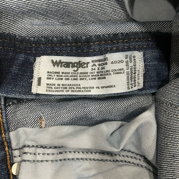 [34*34]Wrangler Classic Advanced Comfort Slim Fit Blue Men Jeans NWOT - Picture 9 of 9